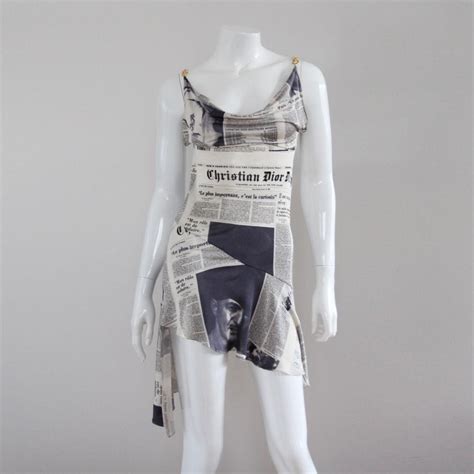 buy dior newspaper dress|galliano newspaper dress.